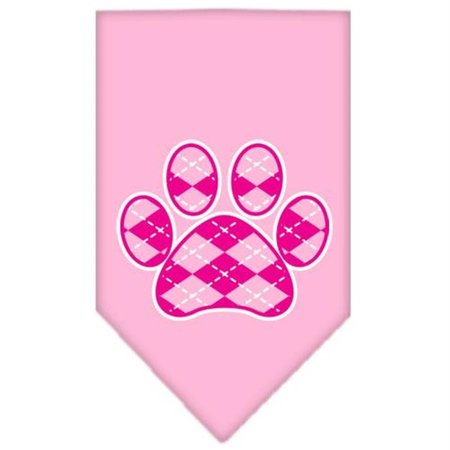 UNCONDITIONAL LOVE Argyle Paw Pink Screen Print Bandana Light Pink Large UN851589
